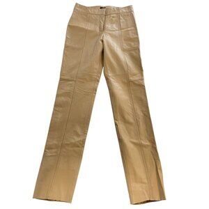 Y2K  Danier Tan Early 2000s genuine leather slim pants Womens Size 4 Mid Rise